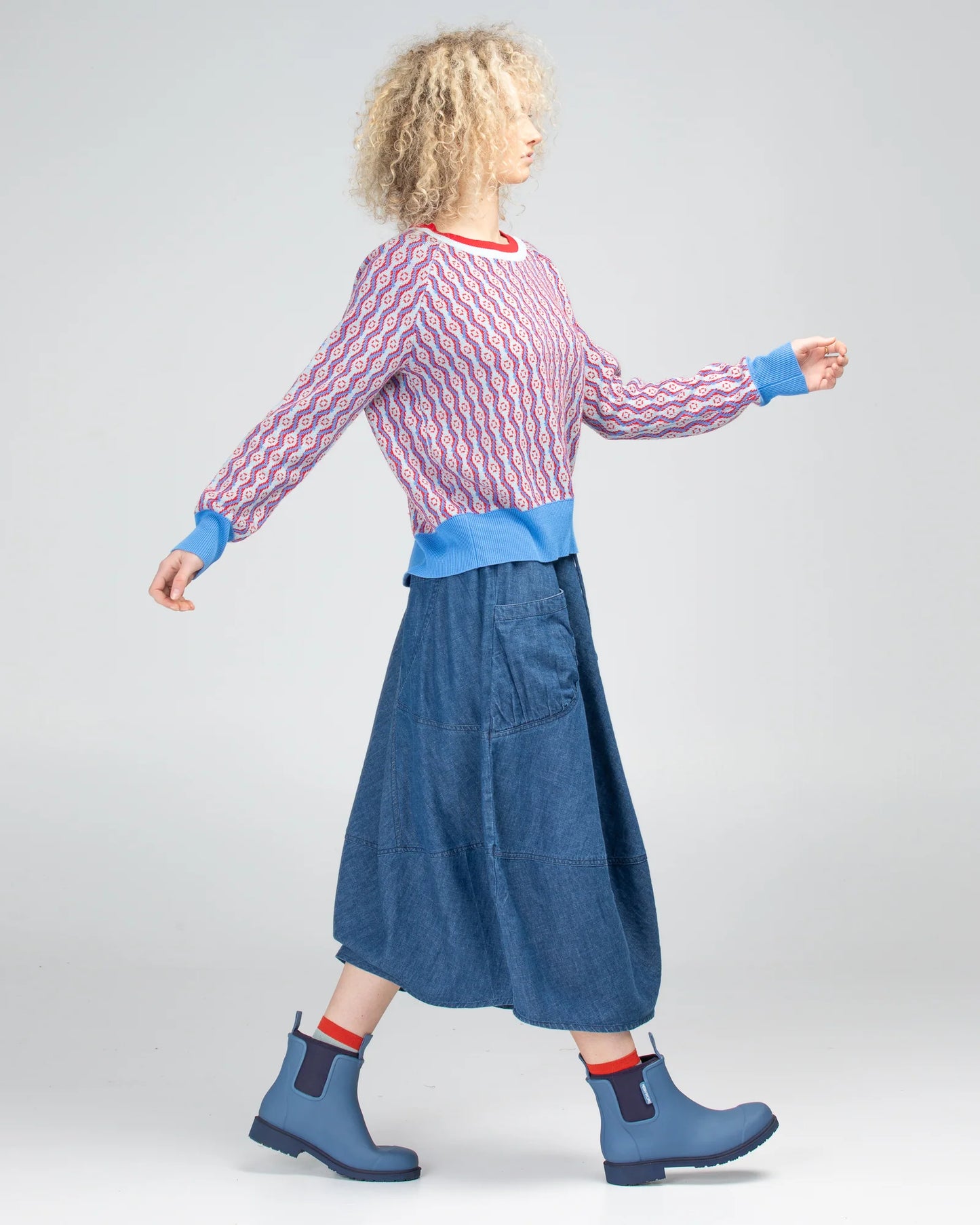 Boom Shankar Guru Denim Skirt