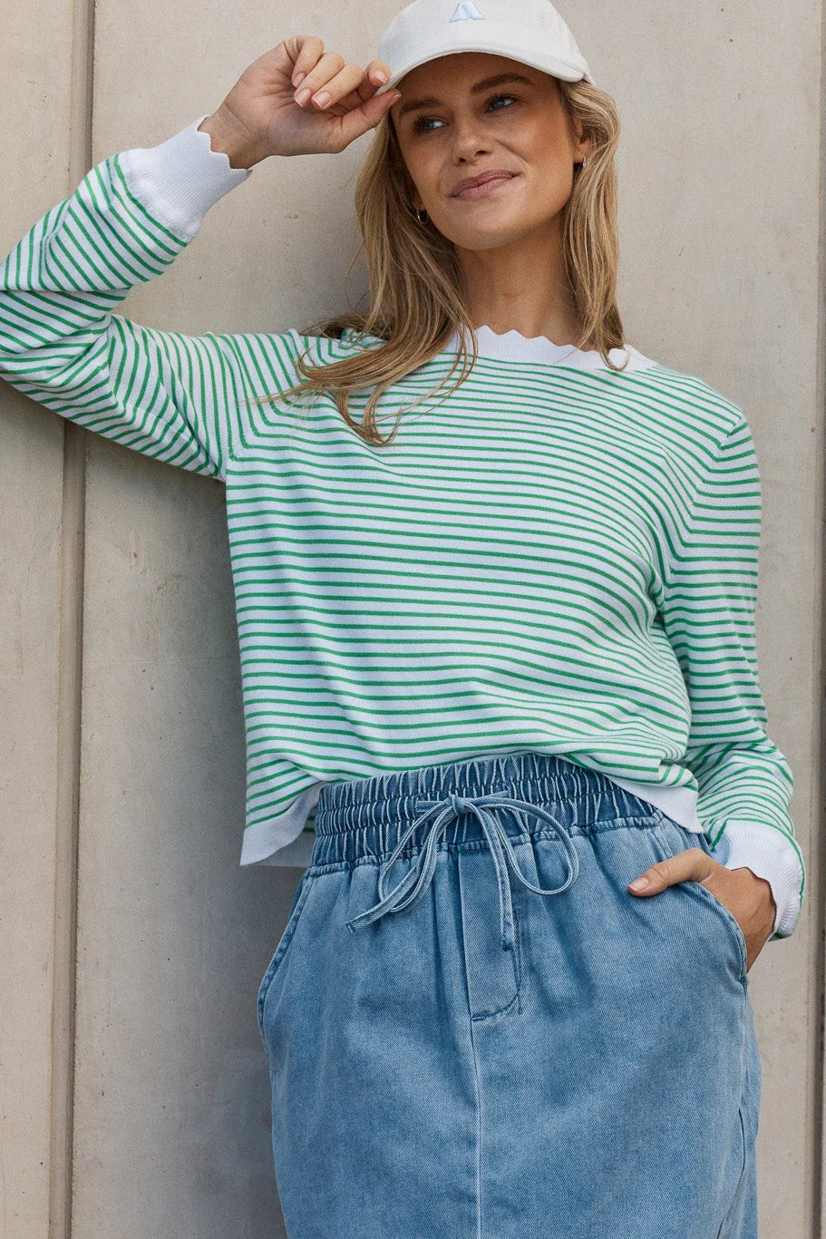 Betty Basics Scallop Knit Sweater