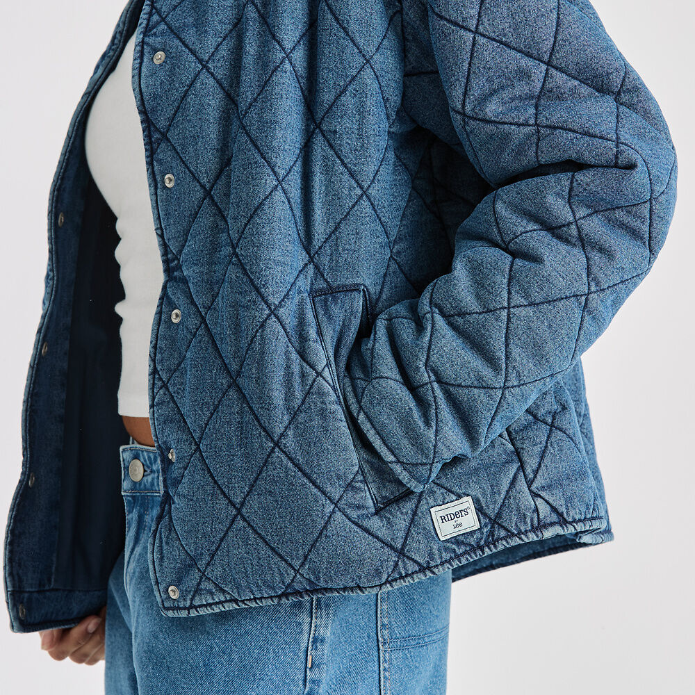 Riders By Lee Denim Quilted Bomber