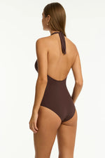 Load image into Gallery viewer, Sea Level Essentials Edit Keyhole Halter One Piece
