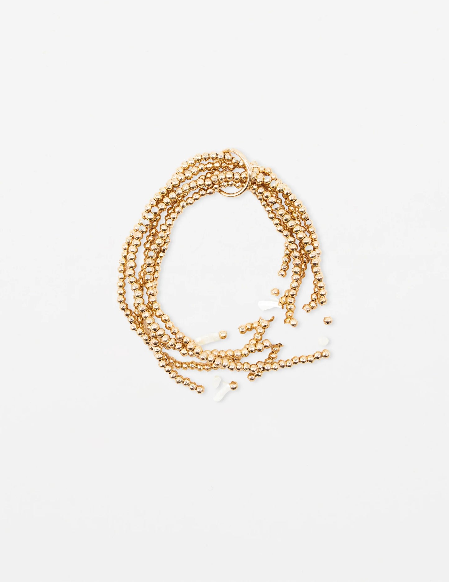 Stella & Gemma Gold Beaded Bracelet - Mother Of Pearl Flowers