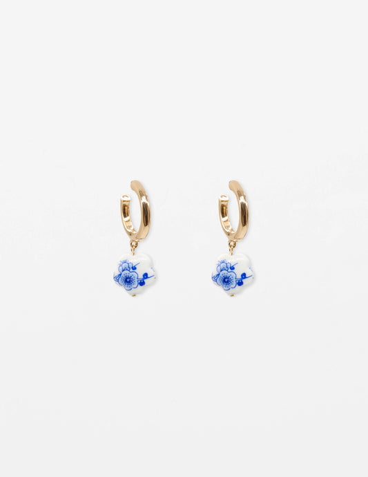 Stella & Gemma Chinese Ceramic on Hoop Earrings