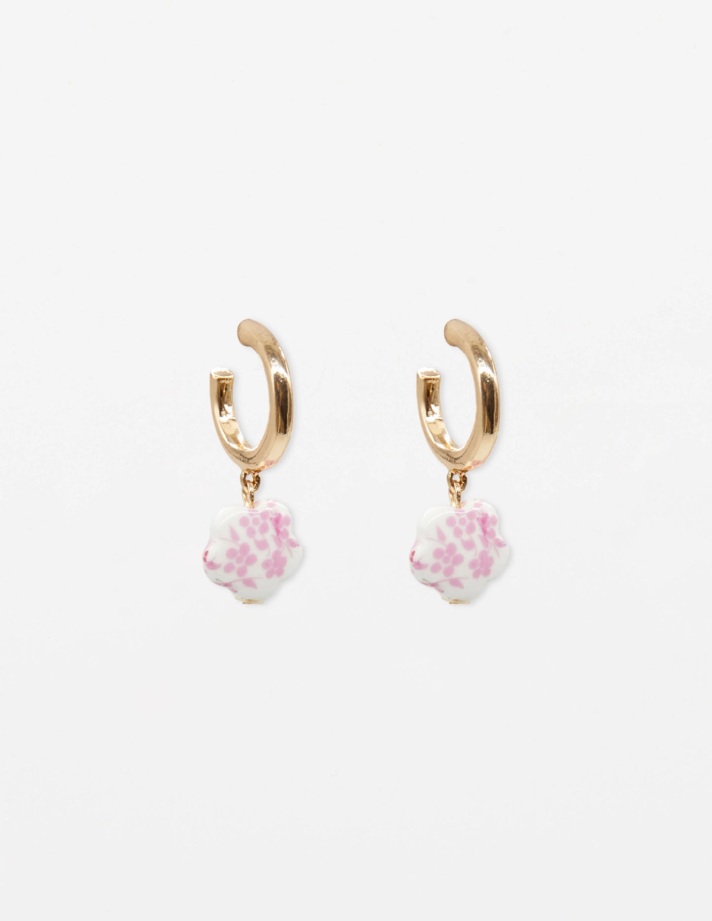 Stella & Gemma Ceramic Flower Hoop Earrings