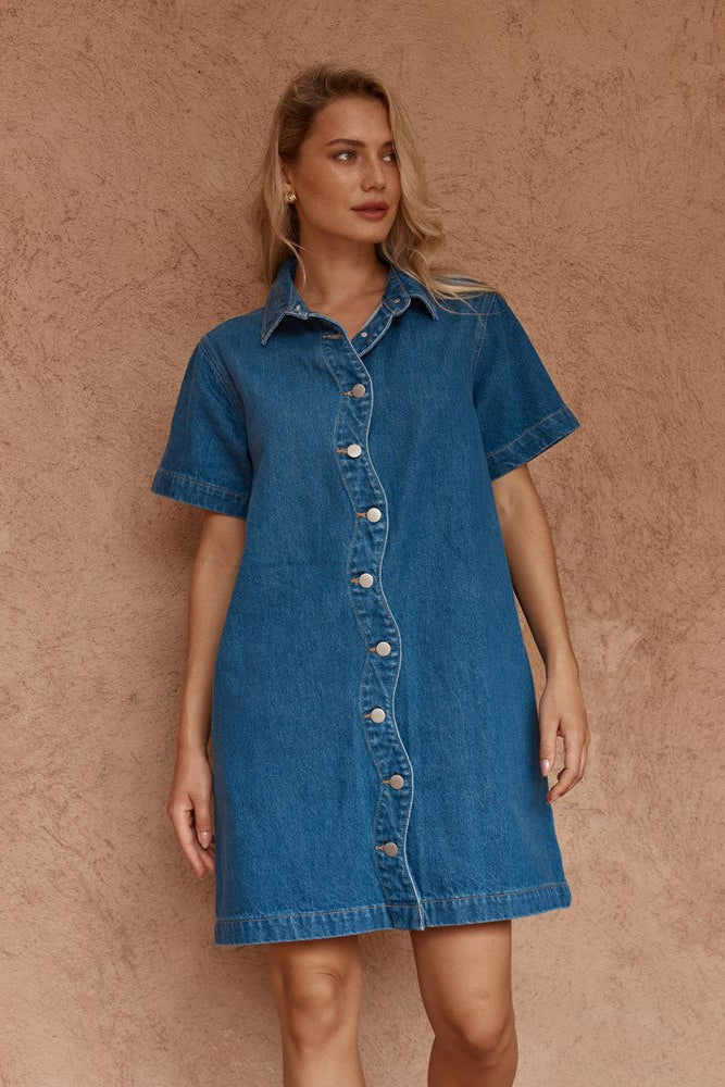 SASS Pepe Wave Denim Dress