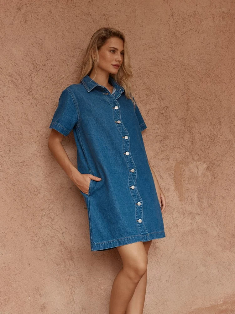 SASS Pepe Wave Denim Dress