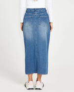 Load image into Gallery viewer, Emerald Denim Maxi Skirt
