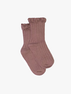Antler Bambino Sock Lace Frill Dusty Rose