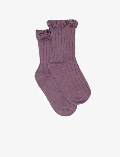 Antler Bambino Sock Lace Frill Mauve