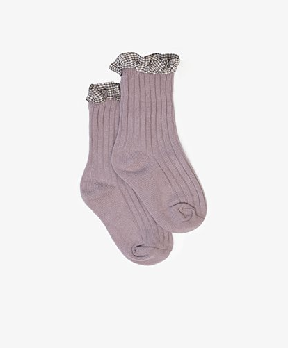 Antler Bambino Sock Gingham Frill Lilac