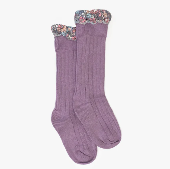 Antler Bambino Floral Frill Sock Lilac