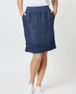 GS Ruffle Hem Linen Skirt