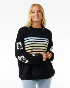 Rip Curl High Tide Hibiscus Striped Crew