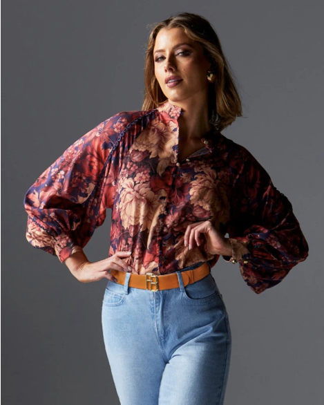 Fate + Becker Berry Kiss Blouse