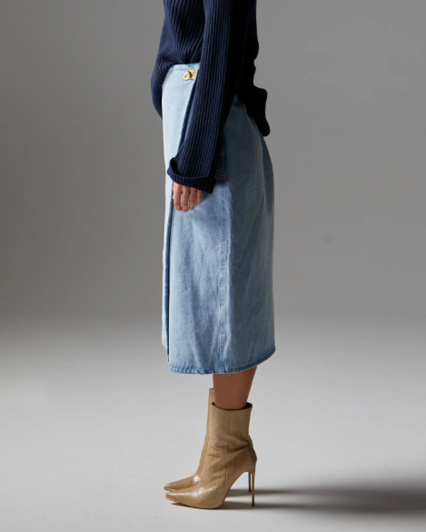 Fate + Becker Flight Denim Wrap Skirt