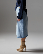 Load image into Gallery viewer, Fate+Becker Flight Denim Wrap Skirt
