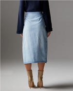 Load image into Gallery viewer, Fate+Becker Flight Denim Wrap Skirt
