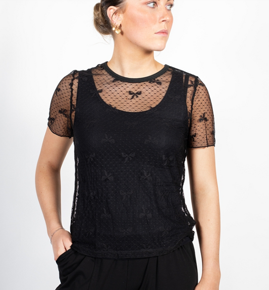Antler Bow Mesh Top
