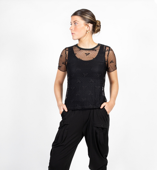 Antler Bow Mesh Top
