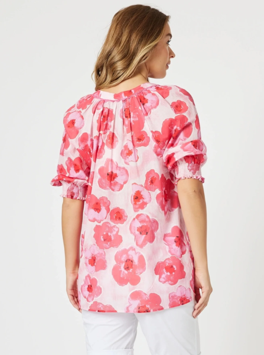 Threadz Pink Poppies Top