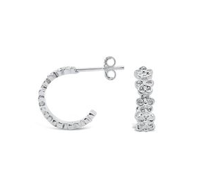 Stones & Silver Flower Hoop Stud 15mm