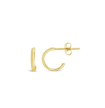 Stones & Silver Gold Hoop Studs 10mm