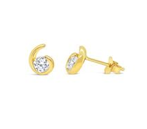 Stones & Silver Gold Studs 8mm