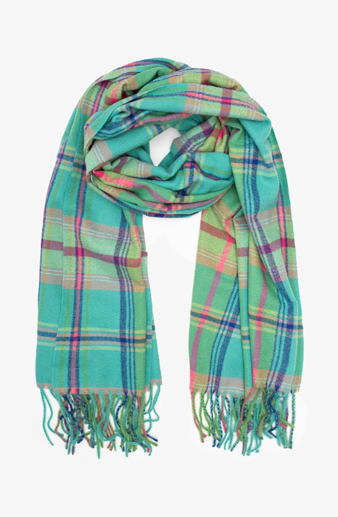 Antler Matcha Plaid Scarf