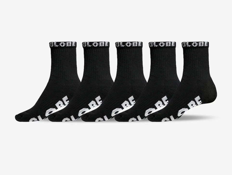 Globe Blackout Quarter Sock 5 Pack