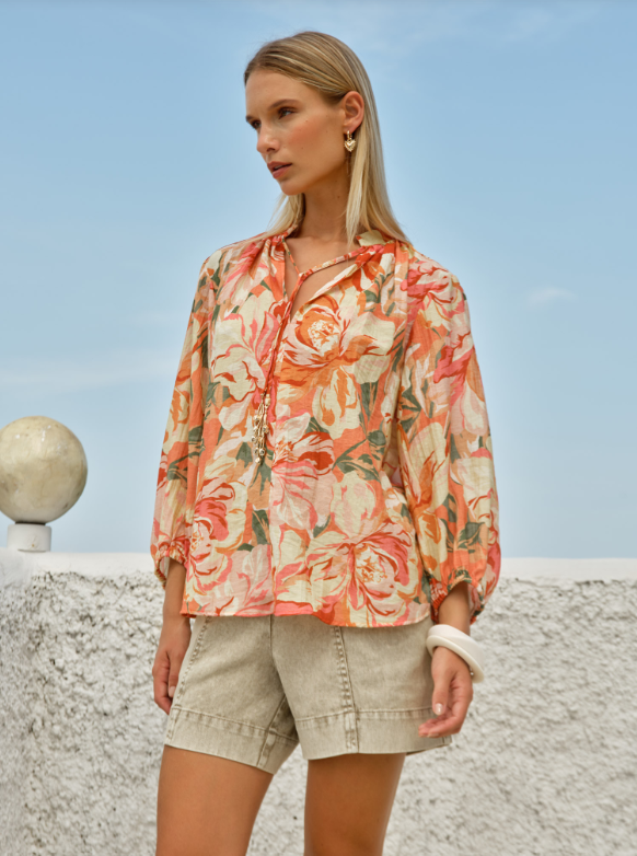 Fate + Becker Shae Split Neck Blouse