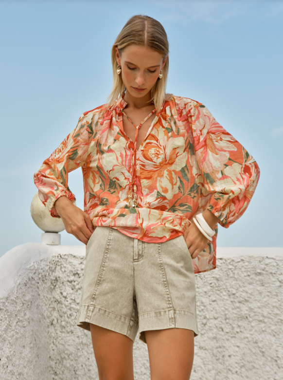 Fate + Becker Shae Split Neck Blouse