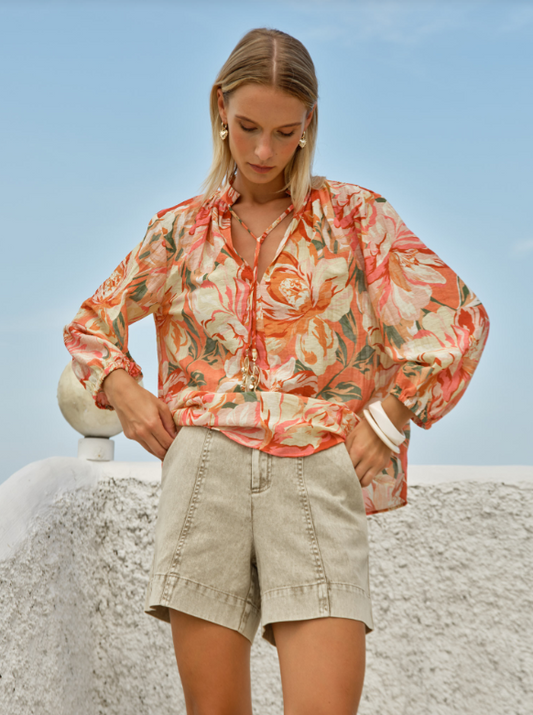Fate + Becker Shae Split Neck Blouse