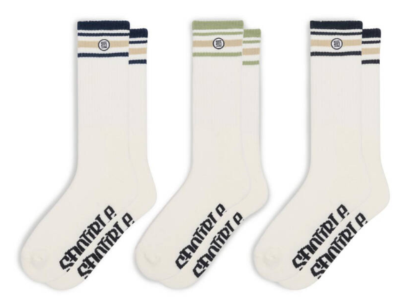 S-DOUBLE Stripe S-Dot Sock 3pk