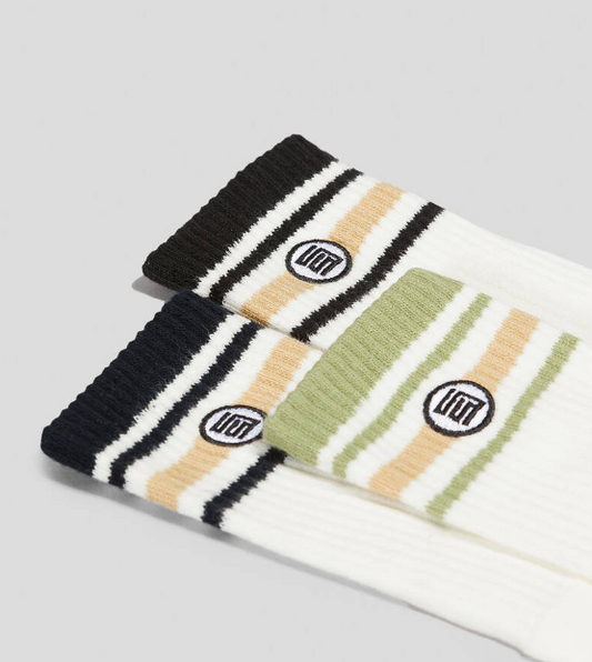 S-DOUBLE Stripe S-Dot Sock 3pk