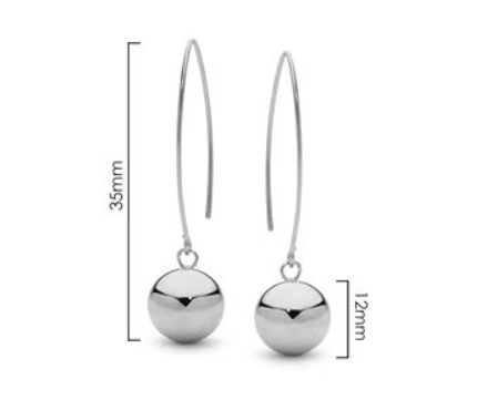 Stones & Silver Stirling Silver Ball Marq Hook