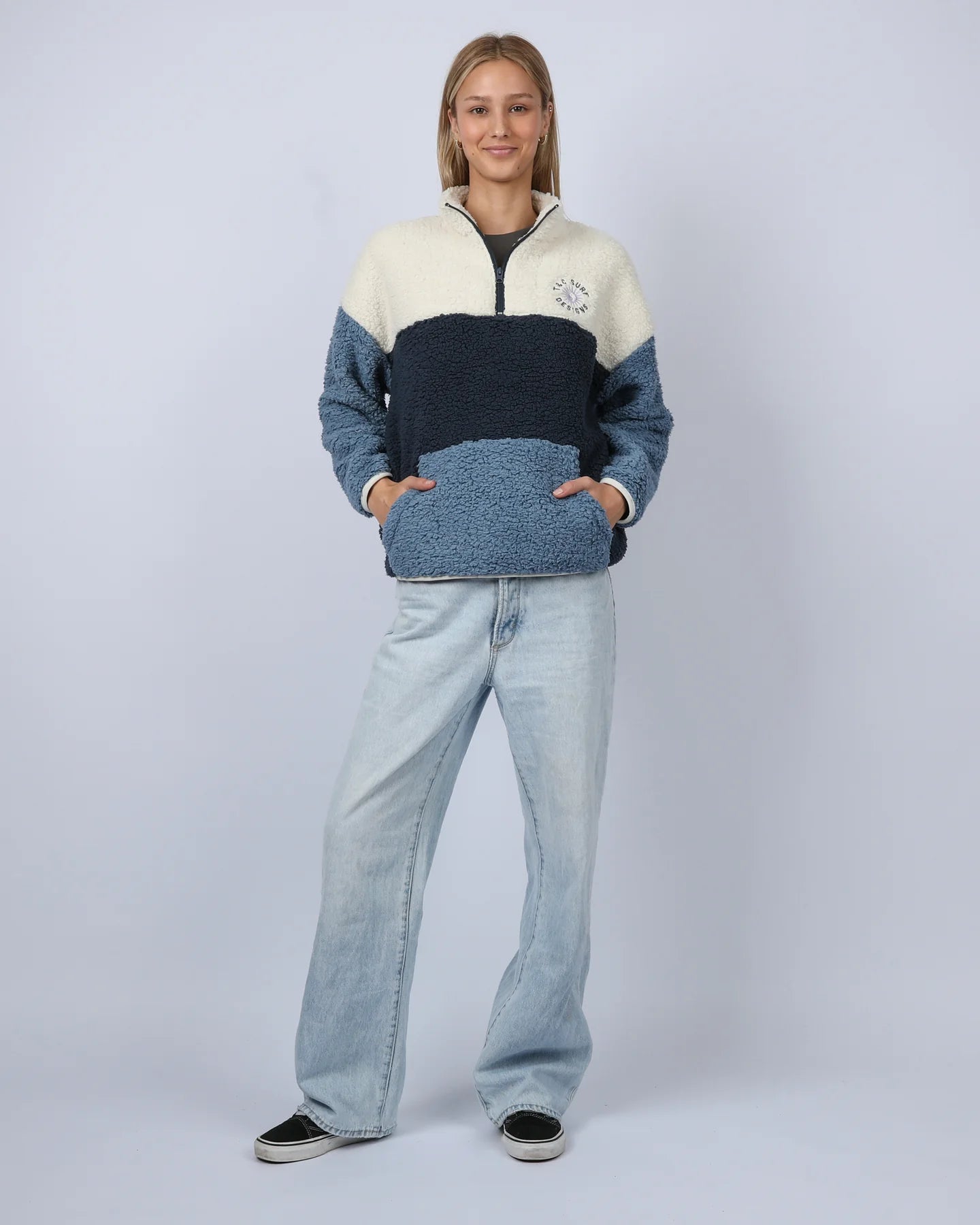 T & C Surf Blockout 1/4 Zip Sherpa