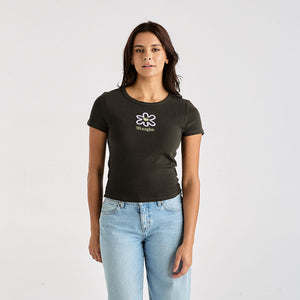 Wrangler Daisy Staple Rib Tee