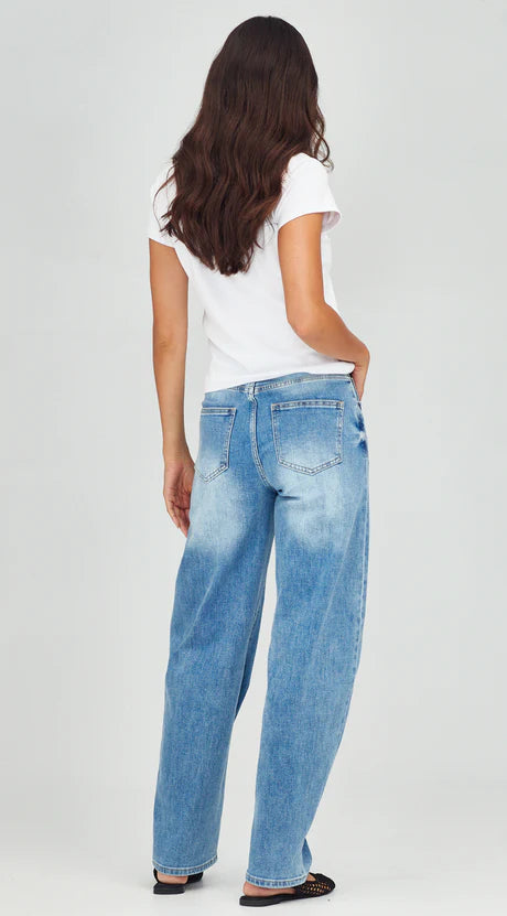 Junkfood Whiskey Short Stuff Barrel Jean