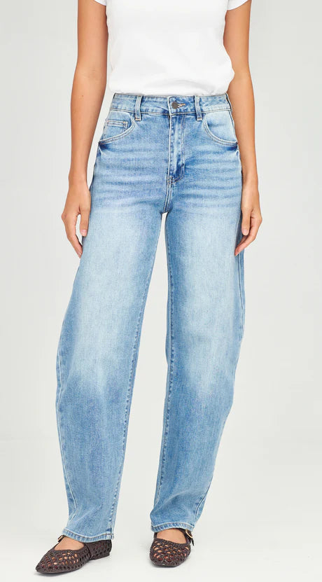 Junkfood Whiskey Short Stuff Barrel Jean