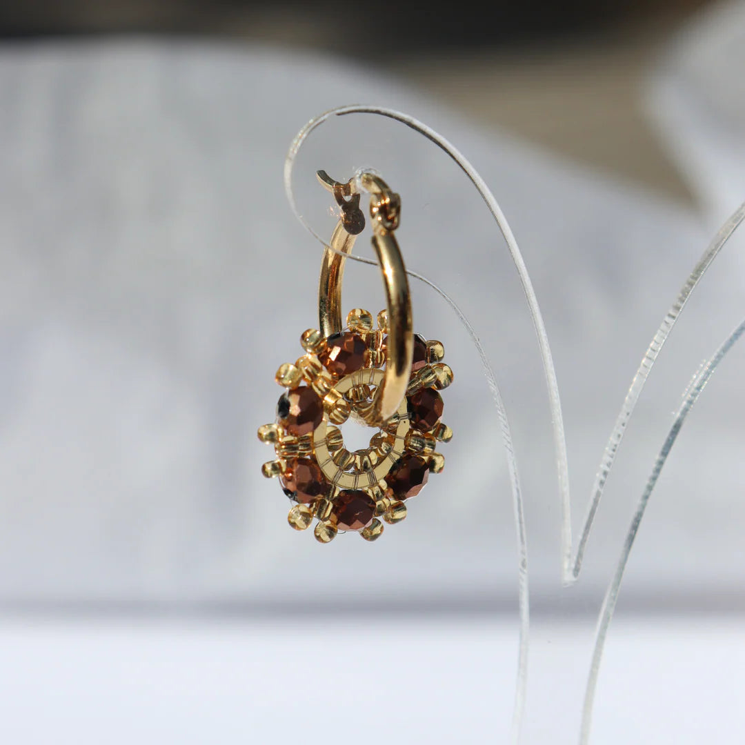 Fabuleux Vous Steel Me Bead Hoop Earrings