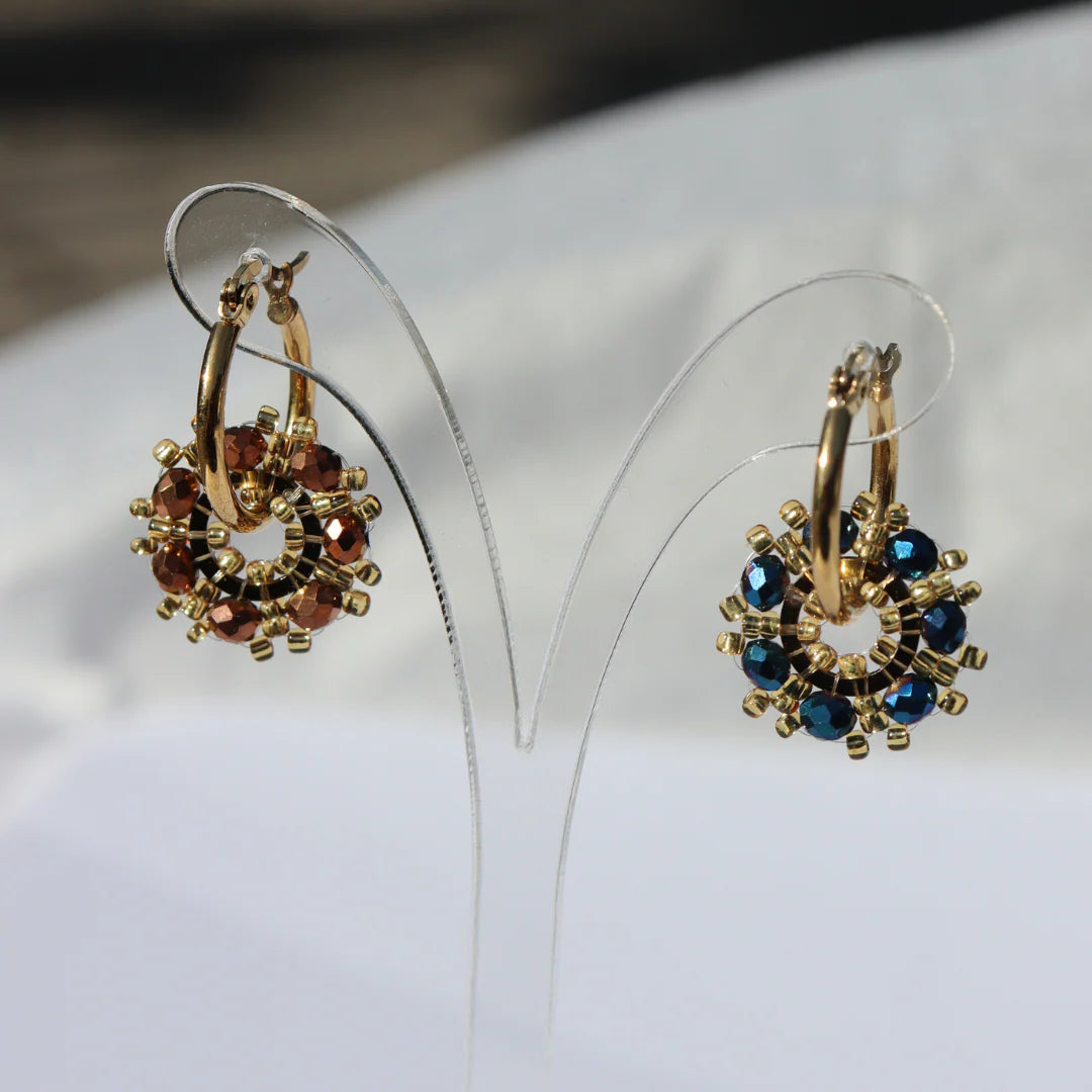 Fabuleux Vous Steel Me Bead Hoop Earrings