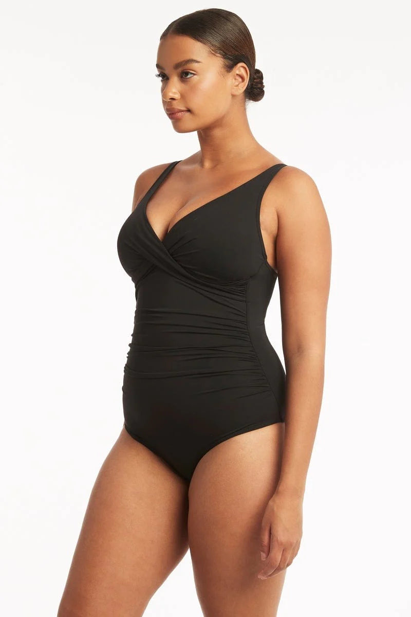 Sea Level Essentials Edit Cross Front One Piece