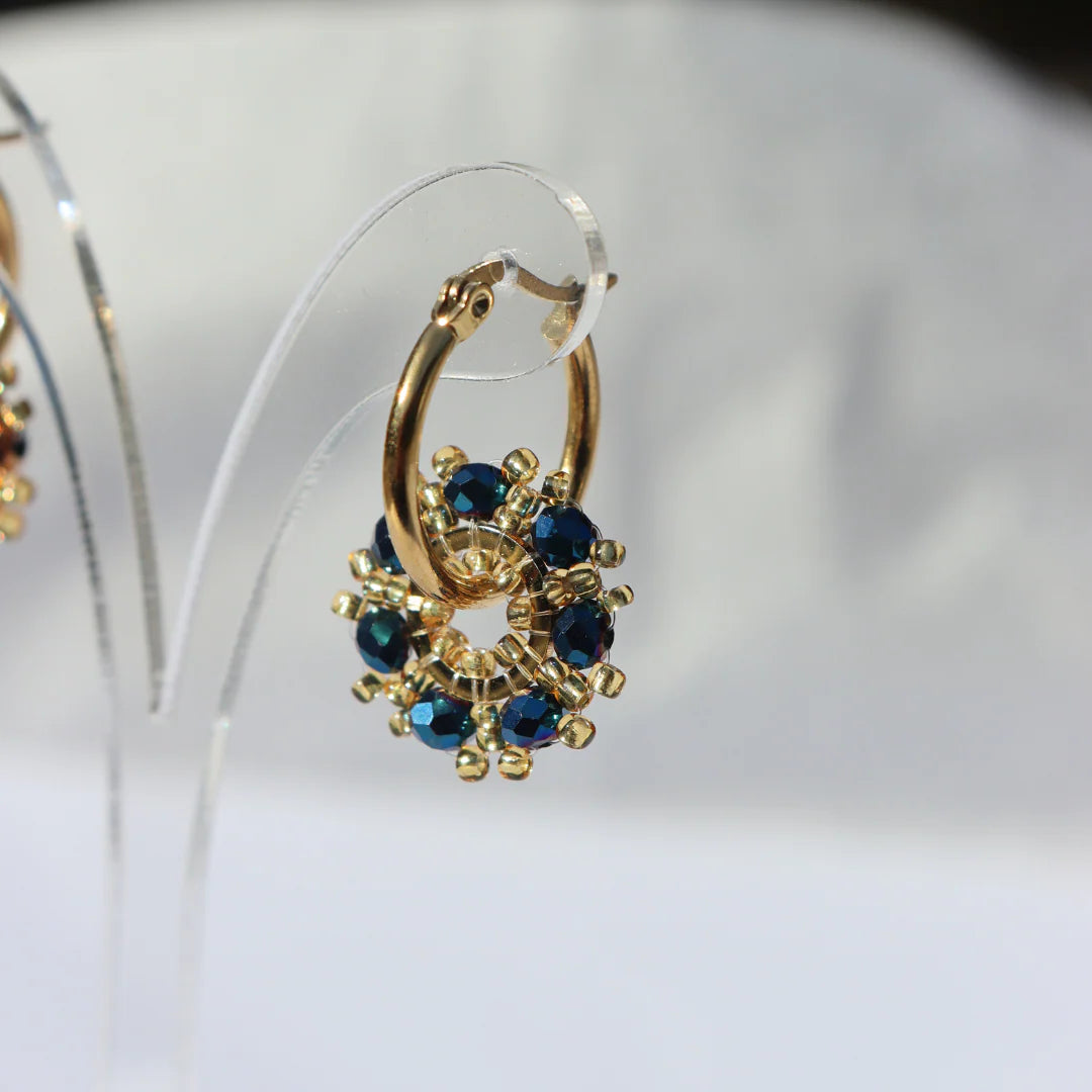 Fabuleux Vous Steel Me Bead Hoop Earrings