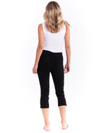 Load image into Gallery viewer, Betty Basics Crop Bengaline Stretchy Legging Pants - Black
