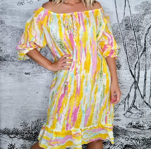 Helga Singoalla Pouf Sleeve Linen Dress